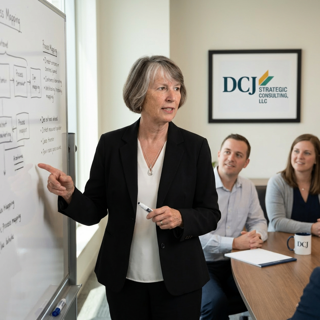 Founder leading a working session with the team